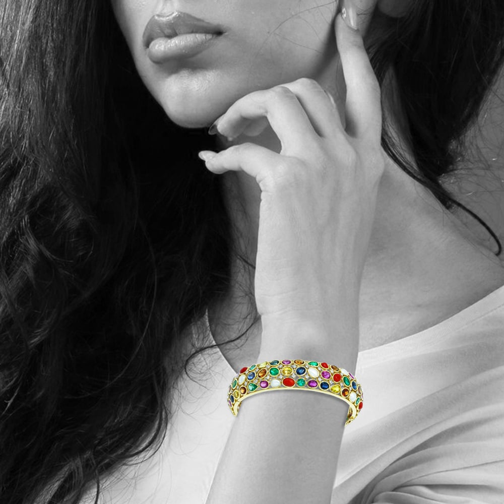 Bangle with Vibrant Navratana Stones